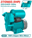 Total tools Automatic self-priming Water pump 1/2 HP , Copper wire motor , 32 M  - TWP93706
