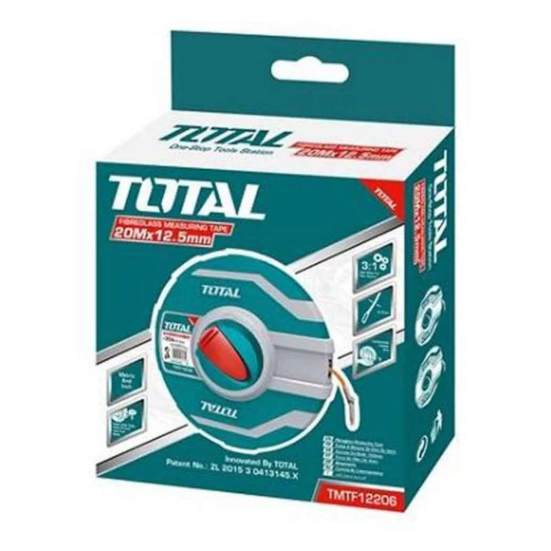 TOTAL TOOLS Fibreglass measuring tape 20m x 12.5mm - TMTF12206