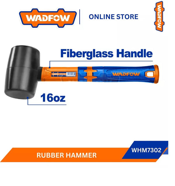 Rubber hammer 16 oz/450g Unique design fiberglass handle WADFOW - WHM7302