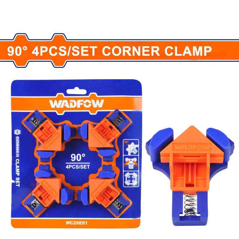 4Pcs Corner clamp set 90° With 4 rubber feet WADFOW - WCZ6E01