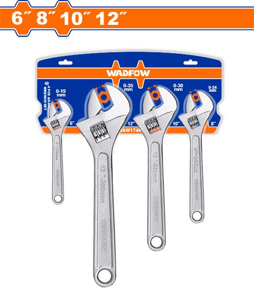 WADFOW Adjustable wrench set 4 Pcs - WAW174K