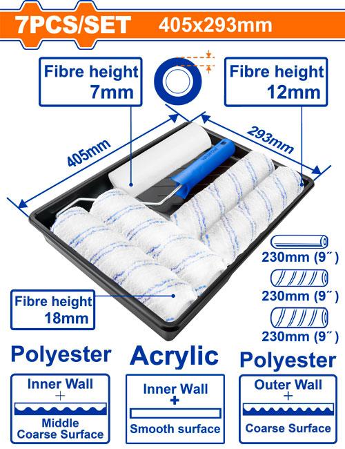 WADFOW Cylinder brush 7 pcs - WCB3H51