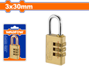 WADFOW 3 Digit brass combination padlock  3 * 30 mm - WPD3433