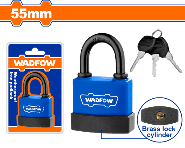 Wadfo  Weatherproof iron Rubber Padlock 55 mm –  WPD9455
