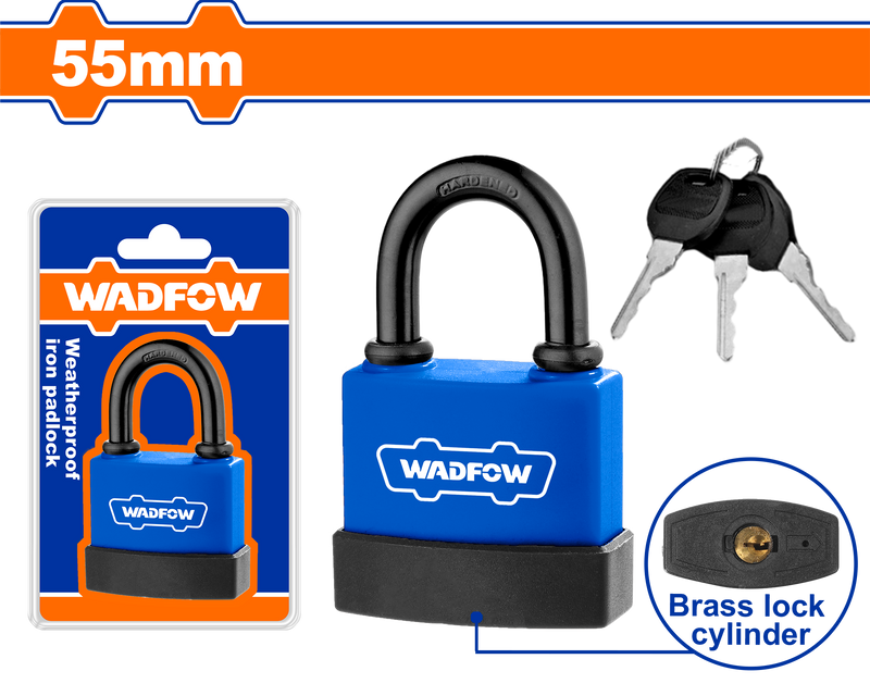 Wadfo  Weatherproof iron Rubber Padlock 55 mm –  WPD9455