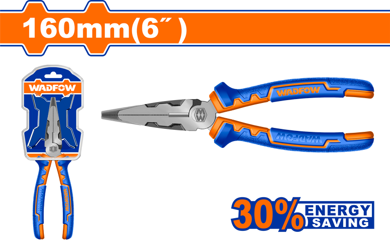 Wadfow High leverage long nose pliers 6"/160mm - WPL2716