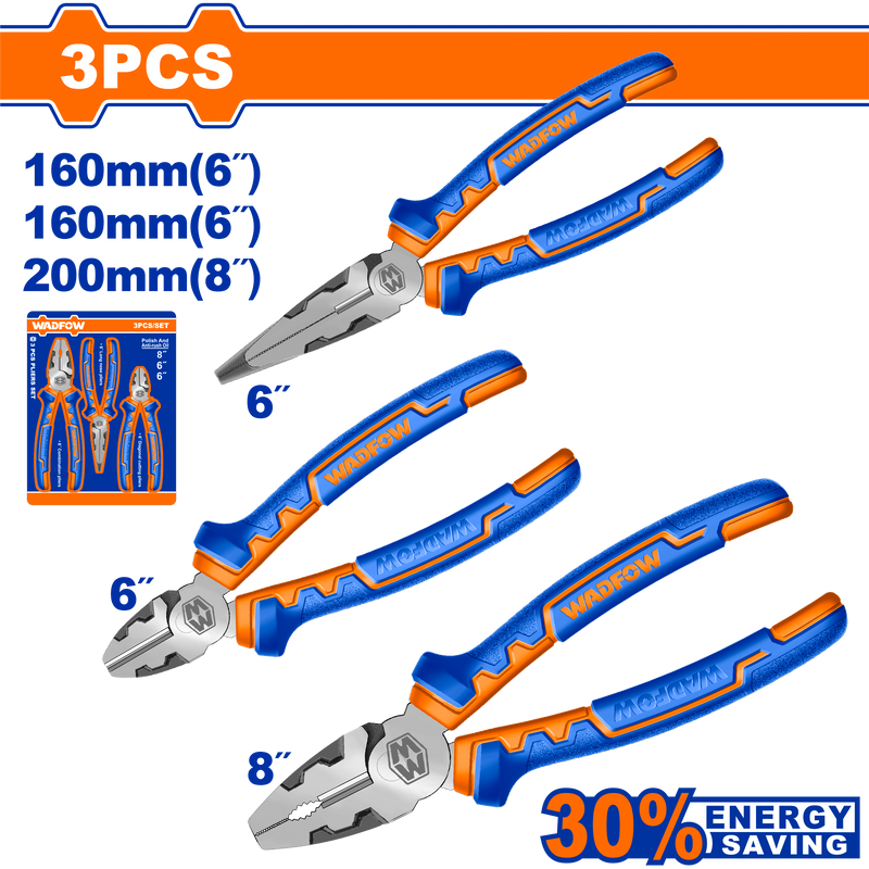 Wadfow 3 Pcs high leverage pliers set- WPS0613