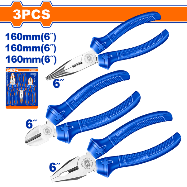 Wadfow
3 Pcs pliers set, 6 inches, 160 ml
-WPS0623