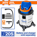 WADFOW Cordless vacuum cleaner 20 V , 20L  , without Battery and charger  - WQV1A20
