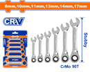 WADFOW 6 Pcs Short ratchet spanner set - WSP6406