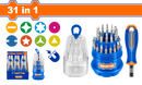 Wadfo 31-in-1 Chrome Vanadium Precision Screwdriver Bit Set with Handle –  WSS1J31