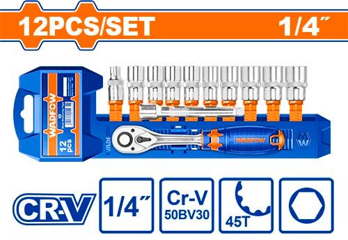 WADFOW 12 Pcs 1/4" socket set - WST4212