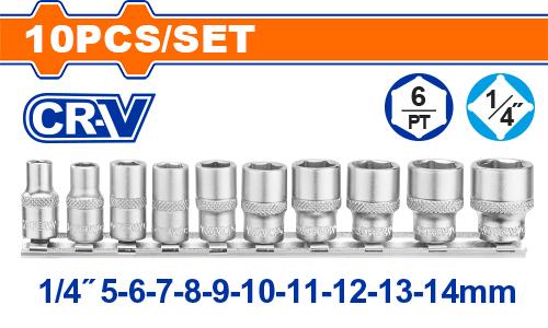 WADFOW 10 Pcs 1/4" socket set - WST4410