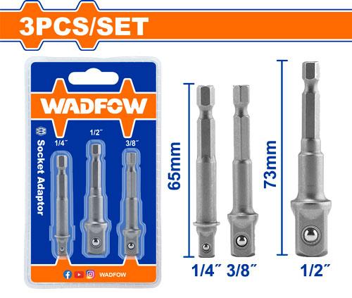 WADFOW 3 Pcs Socket adaptor 1/2-1/4-3/8 - WSV4K01