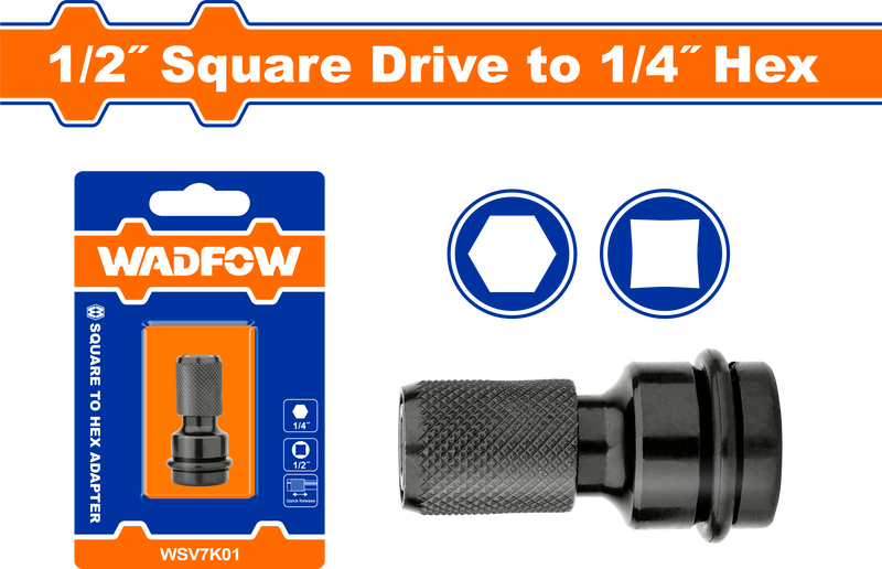 Wadfow 1/2 Square to Hex Adapter 1/4-WSV7K01