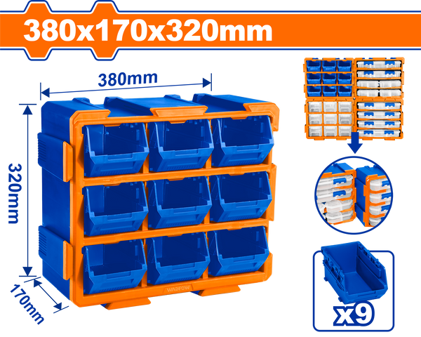 WADFOW Modular storage tower  9pcs storage380x170x320mm- WTB8330