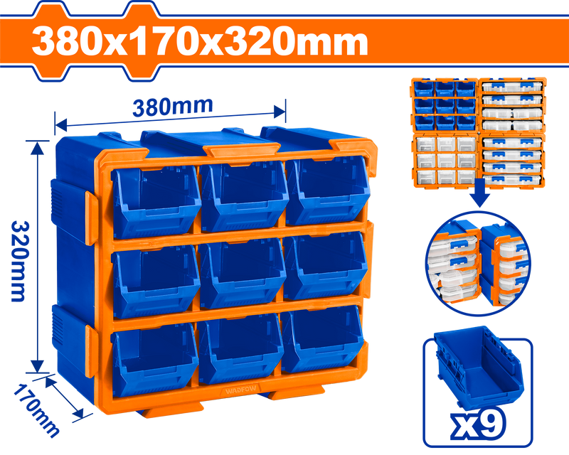 WADFOW Modular storage tower  9pcs storage380x170x320mm- WTB8330