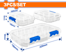 WADFOW 3 Pcs Transparent organizers set - WTB8343