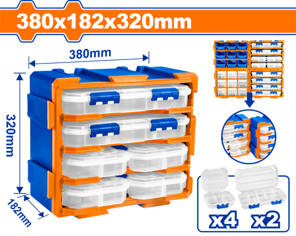 WADFOW Modular storage tower 6 organizers 180x165x50 mm - WTB8346