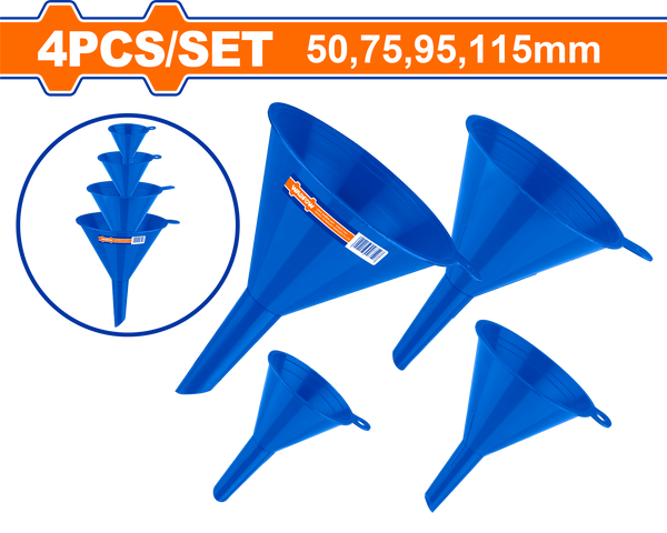 Wadfo 4 Pcs Plastic Funnel Set – Model WUFS2304