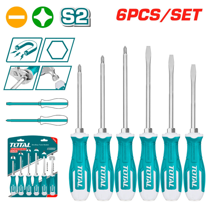 Total tools 6 Pcs go-through screwdriver set - THGSS2606