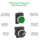 مفتاح سيليكتور عاده شنايدر - بقطر 22 مم  مقبض قياسي وضعان - نقطة تلامسXA2ED21 /NO 
 