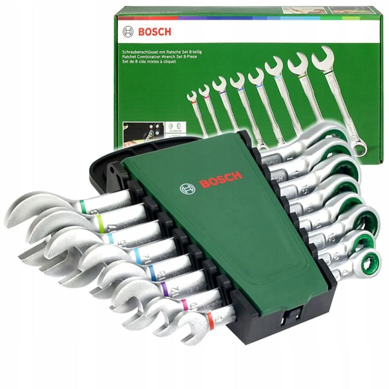 Bosch Ratchet Combination Wrench Set  8 pcs - 1600A027PS