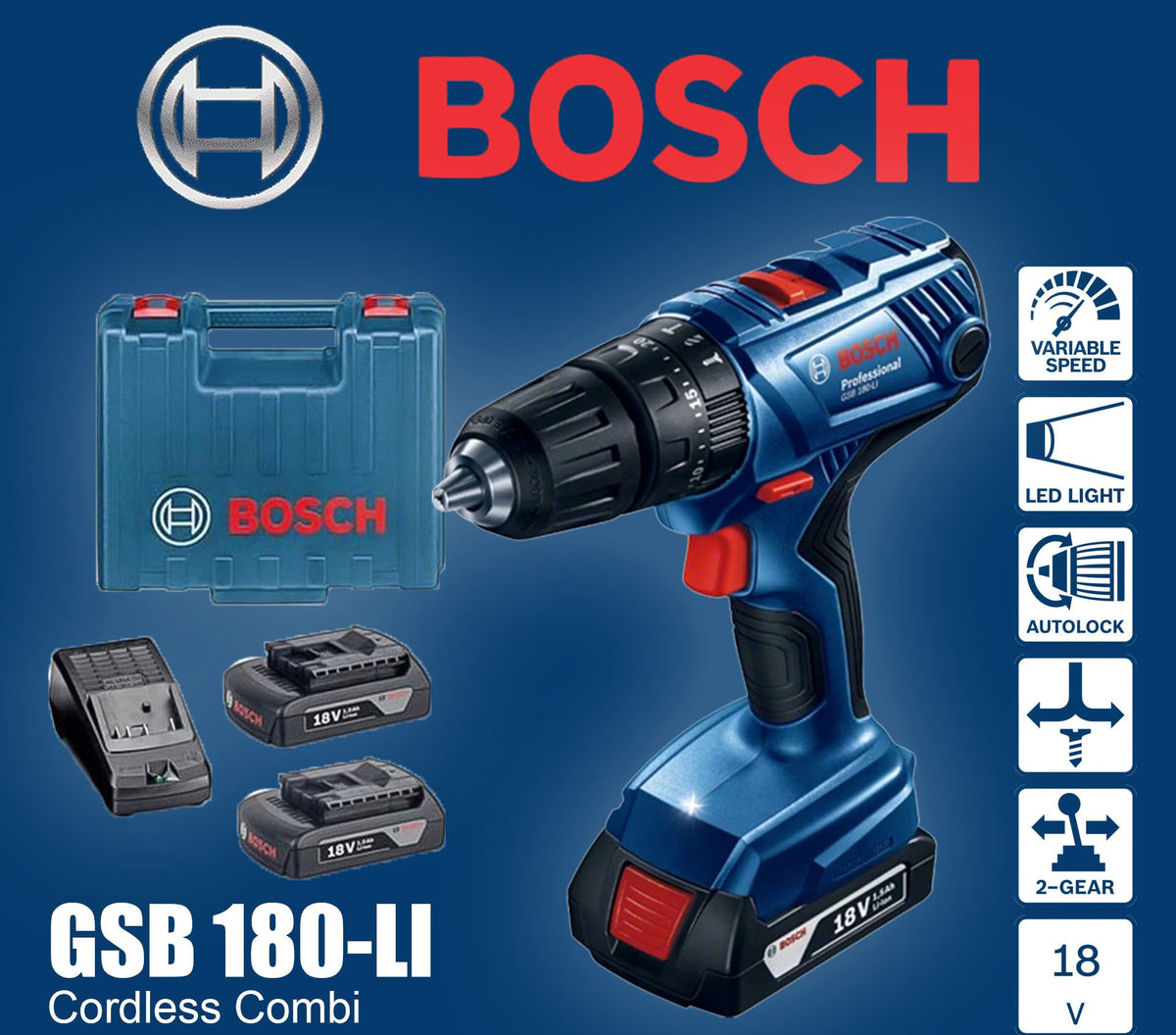 GSB 180 LI PROFESSIONAL CORDLESS COMBI 06019F83K0