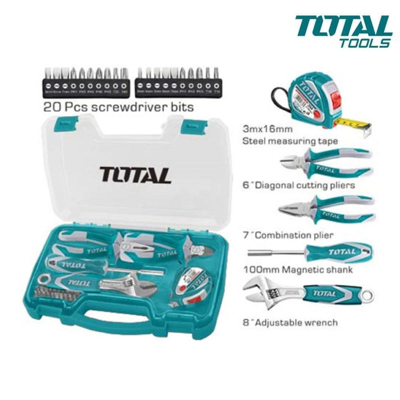 TOTAL TOOLS 25 Pcs hand tools set-THKTHP90256