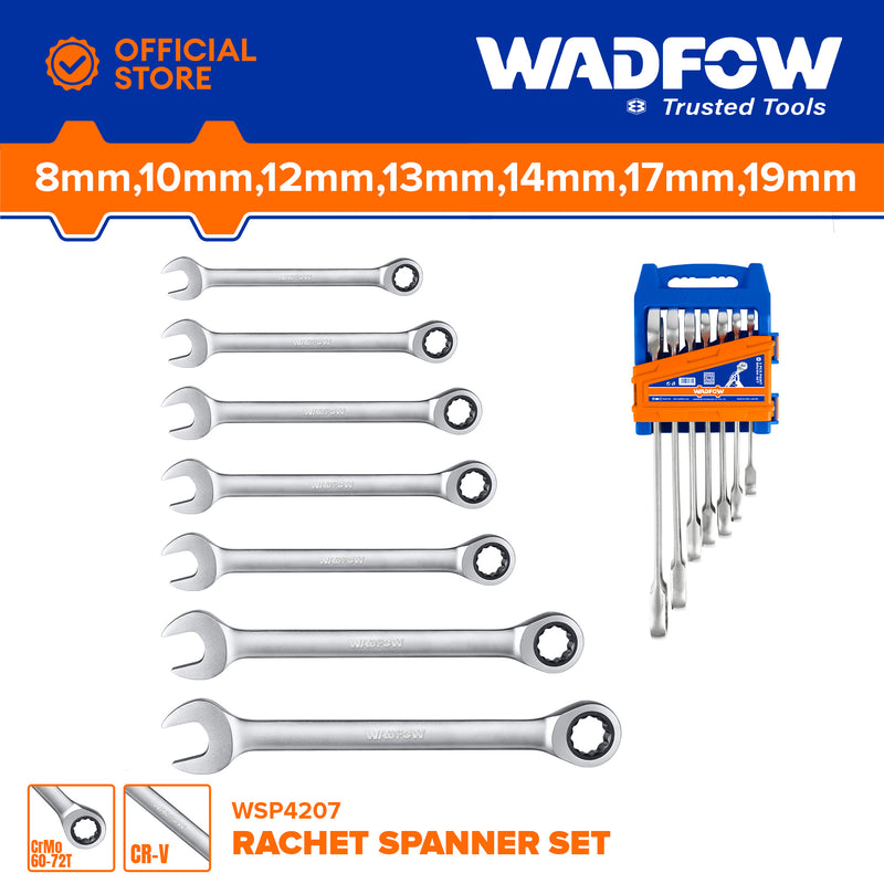 WADFOW 7 Pcs ratchet spanner set - WSP4207