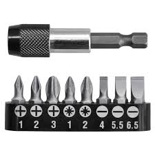 Total tools 9 Pcs screwdriver bits + bit holder set - TACSD3091