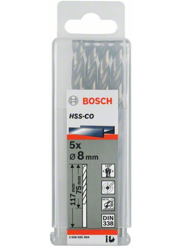 Bosch HSS TWIST DRILL BIT COBALT FOR ROTARY DRILLS/DRIVERS 8 MM - 2608585894