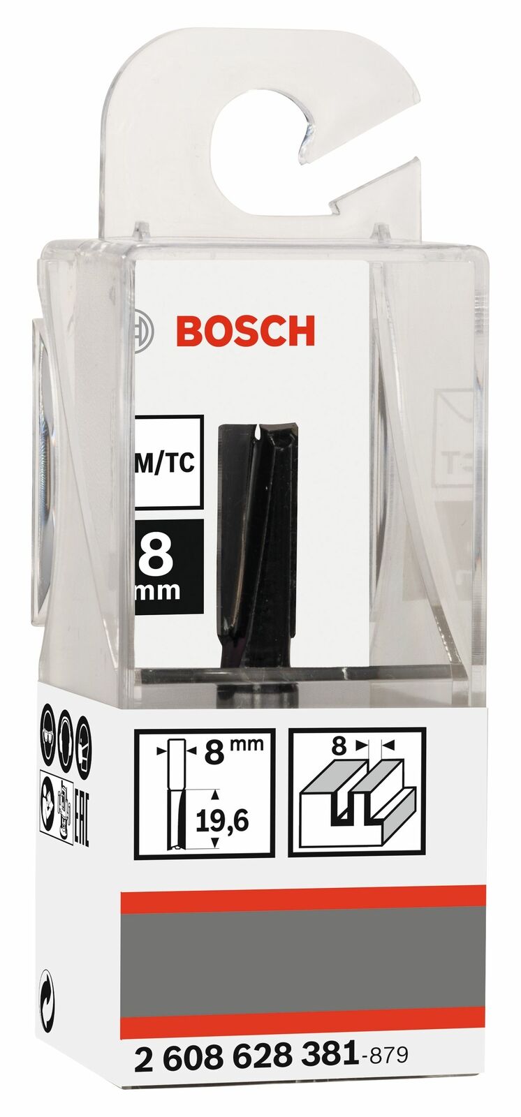 Bosch STRAIGHT Router Bit 8x8x51-2608628381