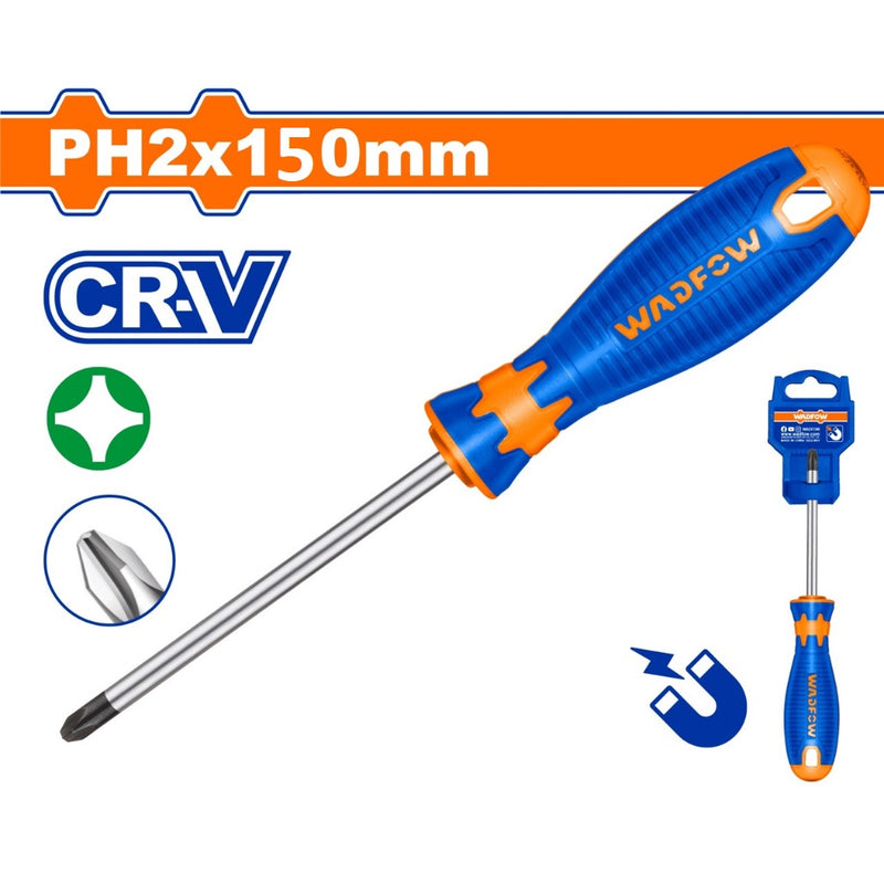 Wadfow Phillips screwdriver Cr-V steel  /PH2(magnetic) x 150mm / WSD2226