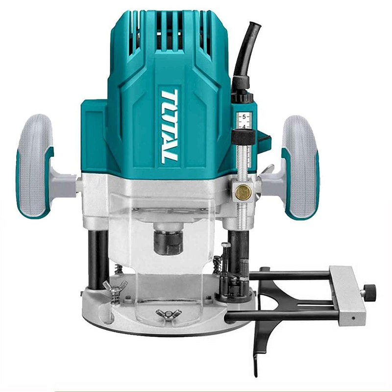 TOTAL TOOLS Electric Router 1600W / Collet 6mm,8mm,12mm / Plunge 0-60mm - TR111216