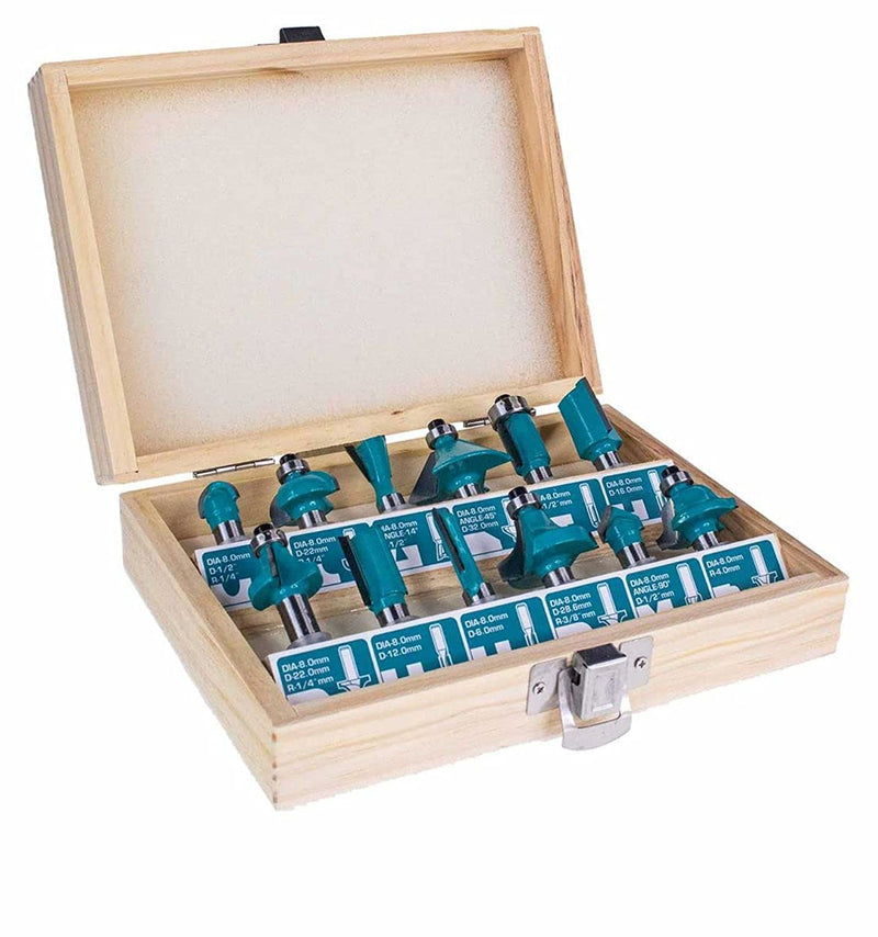 TOTAL TOOLS 12Pcs Router bits set (8mm) - TACSR1121