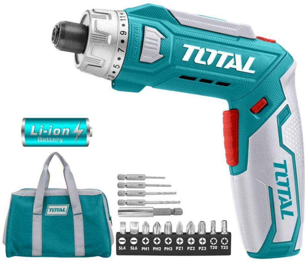 TOTAL TOOLS Lithium-Ion cordless screwdriver /8V / Max.torque:5.5NM