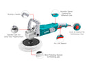 TOTAL TOOLS Angle polisher 1400W / Polishing pad 180mm - TP1141806