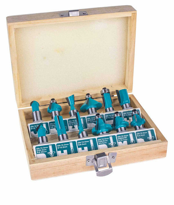 TOTAL TOOLS 12pcs Router bits set (12mm) - TACSR2121