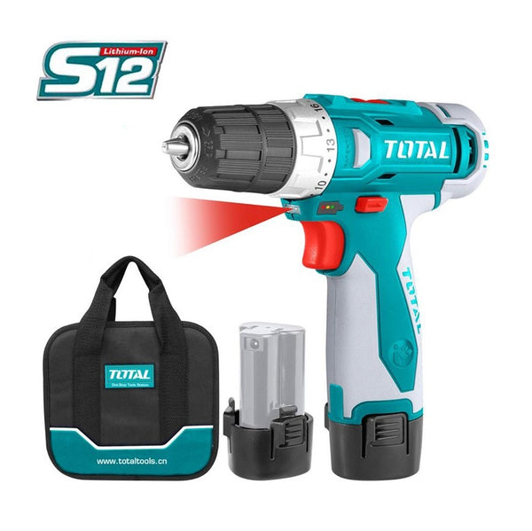 TOTAL TOOLS Lithium-Ion cordless drill 12V / Max.torque:20NM - TDLI228120