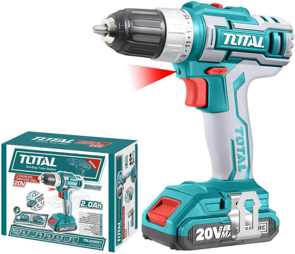 TOTAL TOOLS Lithium-Ion cordless drill 20V / Max.torque:45NM - TDLI20021